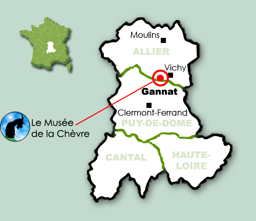 Plan d'acces - Carte de l'Auvergne